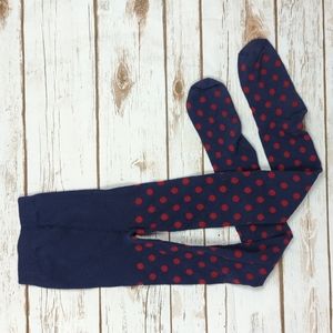 Gymboree Navy/Red Polka Dot Tights 5-7